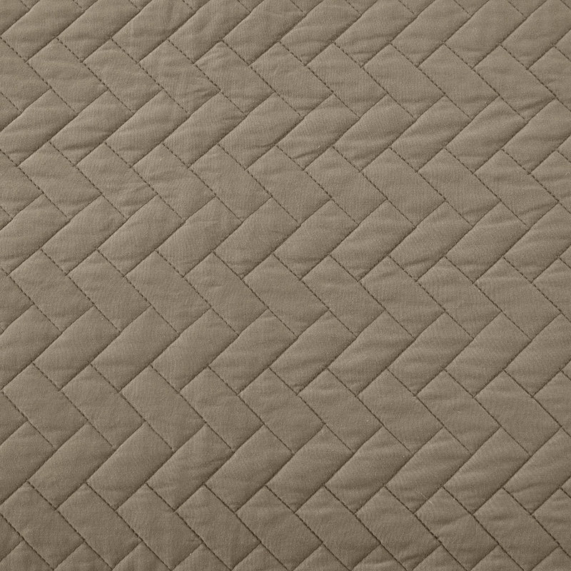Courtepointe en polyester Ria, Courtepointe grande + 2 taies décoratives, Taupe