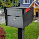 Mail Manager Locking Post Mounted Mailbox