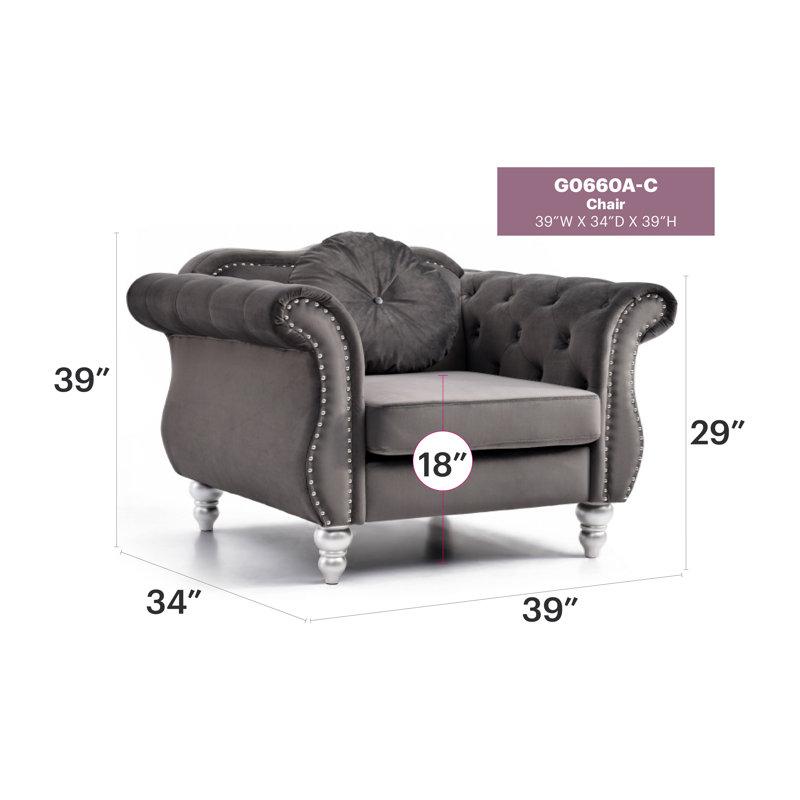 Élégante chaise transitionnelle gris foncé, Dark Gray