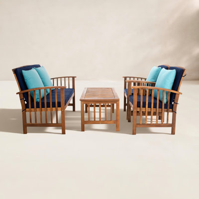 Delosreyes 4-Person Acacia Patio Seating Group