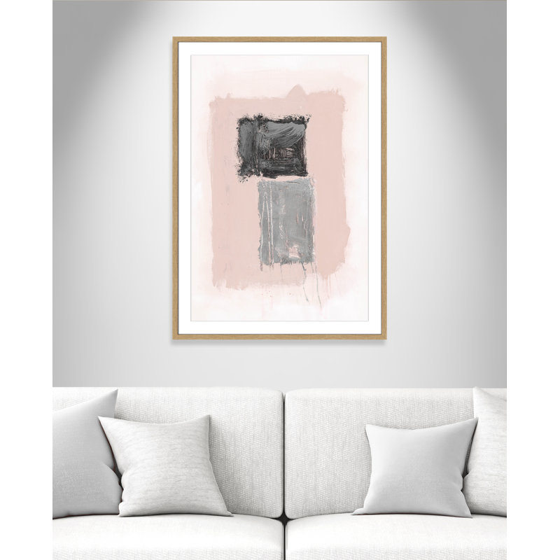 Thomasin Pink, Black And Silver Shimmer II On Paper by Joss & Main Print, Cadre photo en fil de bois naturel