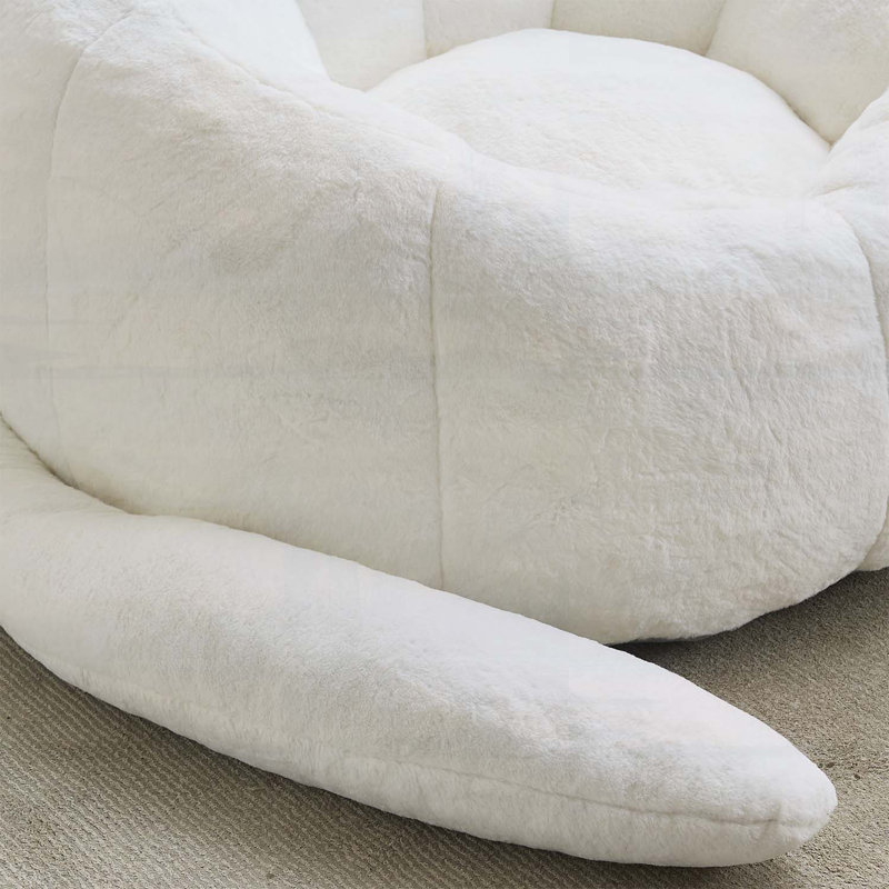 Fauteuil à billes en forme de chat, aucun assemblage requis, White