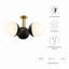 Plafonnier semi-encastré 3 lumières Stellar par Modway-1200571046