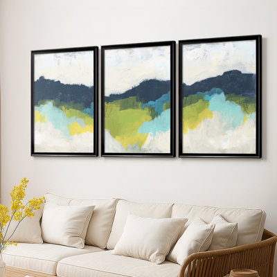 Valley Grandure I  -Custom Framed  Wrapped Gallery Canvas - 3 Pieces
