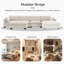 Chenille Modular Sectional Sofa With Ottoman, Armrest Folding Table & Usb Ports, Side Storage Pocket-1369339180