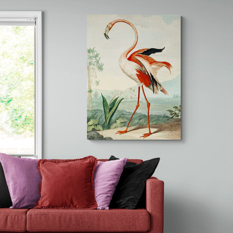 The Flamingo by Charles R Ryley - Wrapped Canvas Art Prints, 41 cm H x 31 cm W