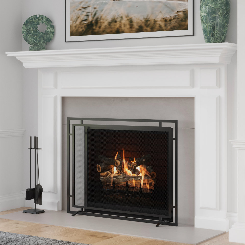 Gatsby Mesh Fireplace Screen, Black