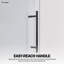 Porte de douche coulissante simple sans cadre Radiance 61"-66" L x 76" H, noir mat, verre dépoli à l'acide de 3/8".-134878833-136365901