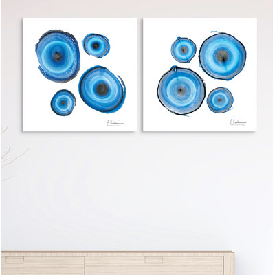 Minéral Rings I and II par Albert Koetsier - Ensemble de reproduction d'art sur verre sans cadre