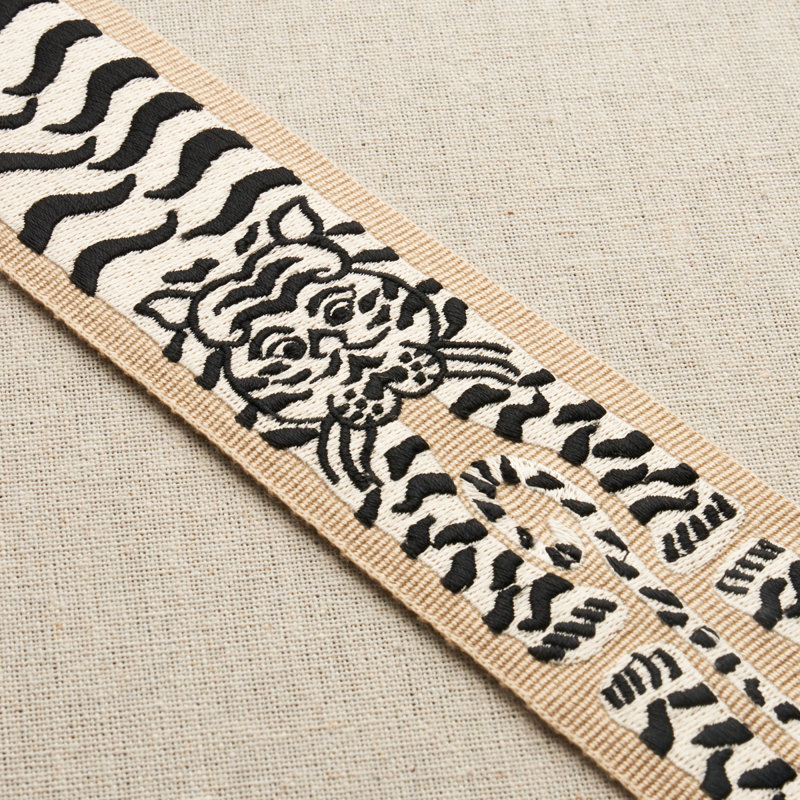 Schumacher x Johnson Hartig Le Tigre Embroidered Trim, Neutral