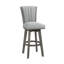 Ensemble de 2 chaises de pub pivotantes grises avec revêtement en velours capitonné et structure en bois massif