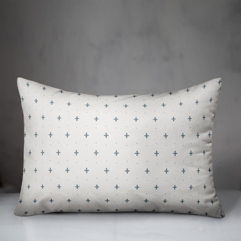 Geometric Reversible Throw Pillow, Blue/White