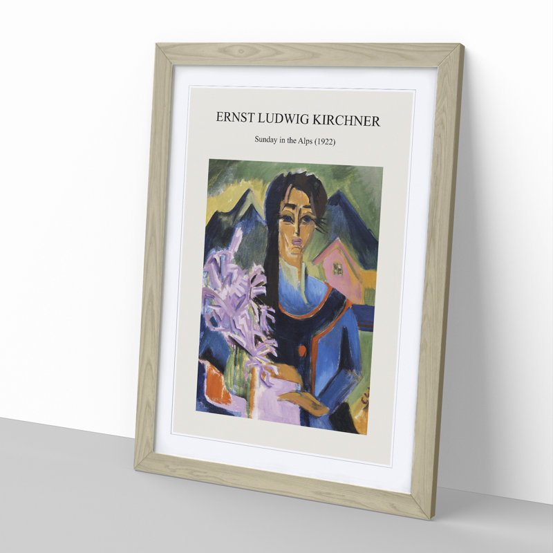 Sunday In The Alps by Ernst Ludwig Kirchner - Single Picture Frame Print, 65cm H x 48cm W x 2cm D, Oak Framed