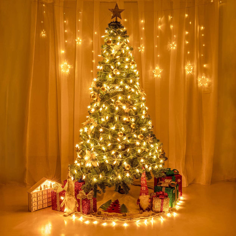 49 FT 100 LED Star String Lights, Warm White