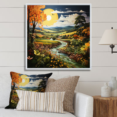Countryside Pastoral Patchwork II - Landscapes Wall Art Living Room