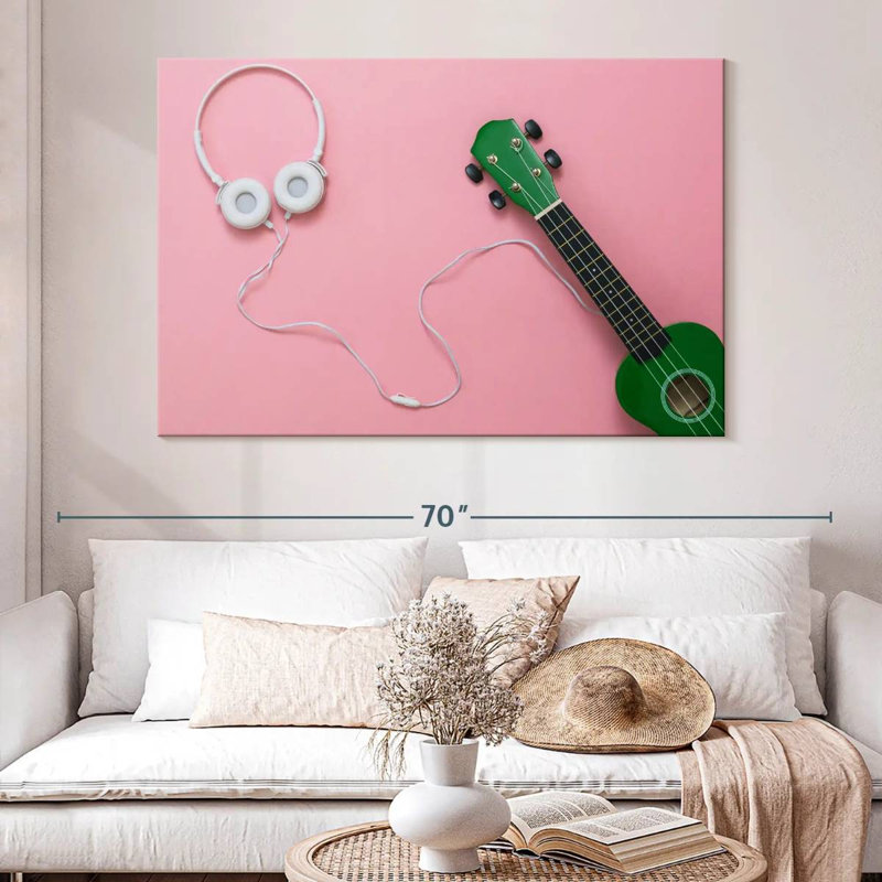 Abarca Headphones And Ukulele, 34" H x 51" W