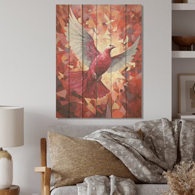 «Messenger Dove I», art mural sur bois de pin naturel