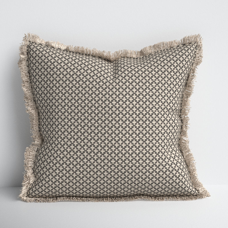 Callisto Cotton Throw Pillow, Slate