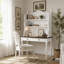 Bureau Mid-Century avec rehausse et tablettes de rangement-850136955