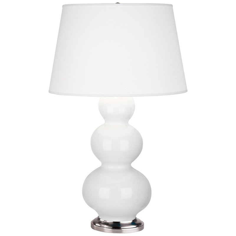 Triple Gourd Ceramic Table Lamp, Lily/Antique Silver