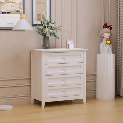 Commode avec tiroirs en bois massif et commode peinte par pulvérisation