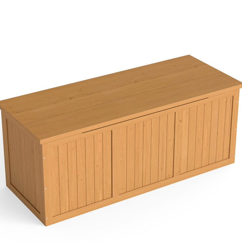 Outdoor Solid Wood 112 Gallon Deck Box For Storing Garden Supplies And Patio Furniture Cushions - Spacious, Secure, Low Maintenance Design Idea