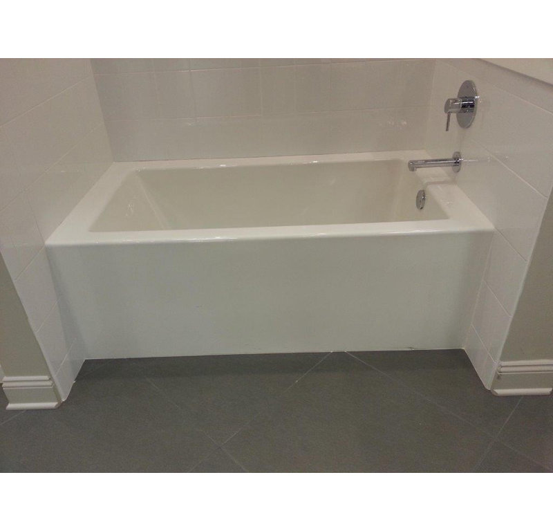 Sydney 72'' L Whirlpool Bathtub, Biscuit, Right, Polished Chrome