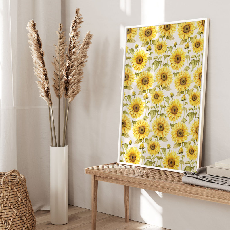 Motif de tournesols floraux, H 20 po x l 16 po
