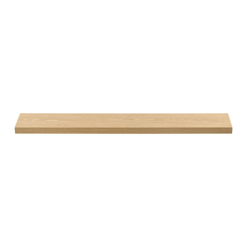Alma White Oak Wood Floating Shelf, Whitewash Stain, 48"