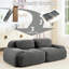 Canapé 2 places gris 82'' en velours côtelé, incurvé, base antidérapante, aucun assemblage requis, pour la décoration intérieure, chambre à coucher