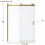 Porte de douche coulissante simple en verre trempé doré de 8 mm, 122 cm x 193 cm, avec cadre en acier inoxydable 304