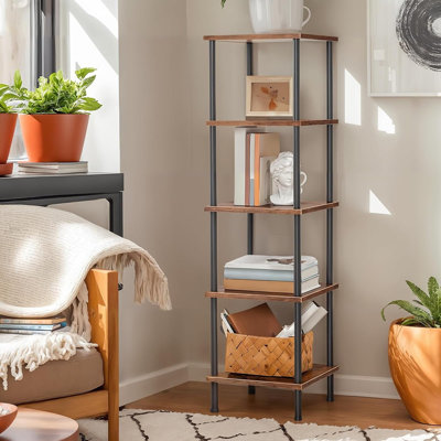 5-Tier Corner Shelf Stand, Corner Square Rack Display She...