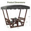 Ensemble de table de pique-nique et de banc d'extérieur en bois massif imperméable avec auvent amovible, ensemble de salle à manger rectangulaire en bois toutes saisons pour patio, jardin, terrasse, parc et plage-79697584