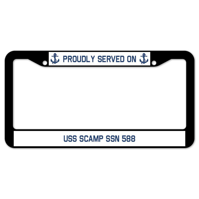 Fièrement servi sur un cadre de plaque USS SCAMP SSN 588