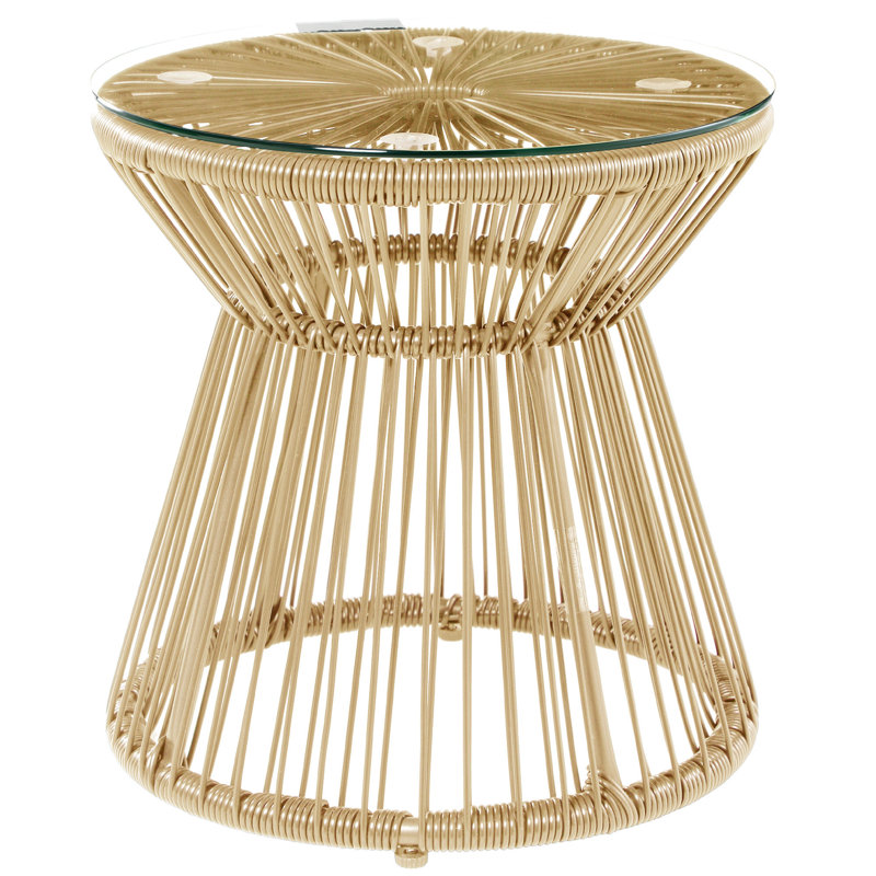 Round Metal Outdoor Side Table , 40cm cm W 40cm cm D