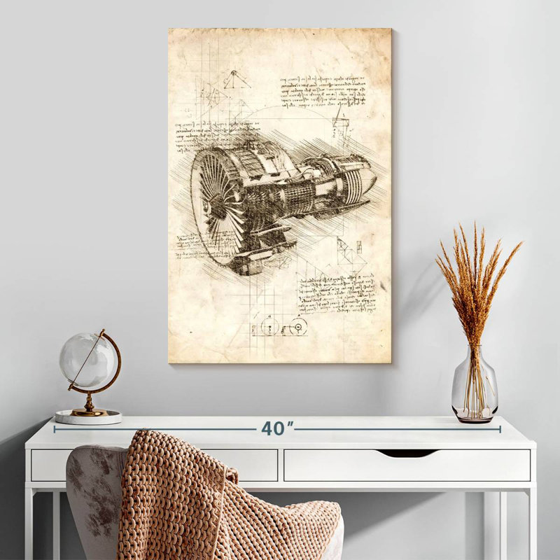 Laelle Jet Engine Sepia, 30" H x 20" W
