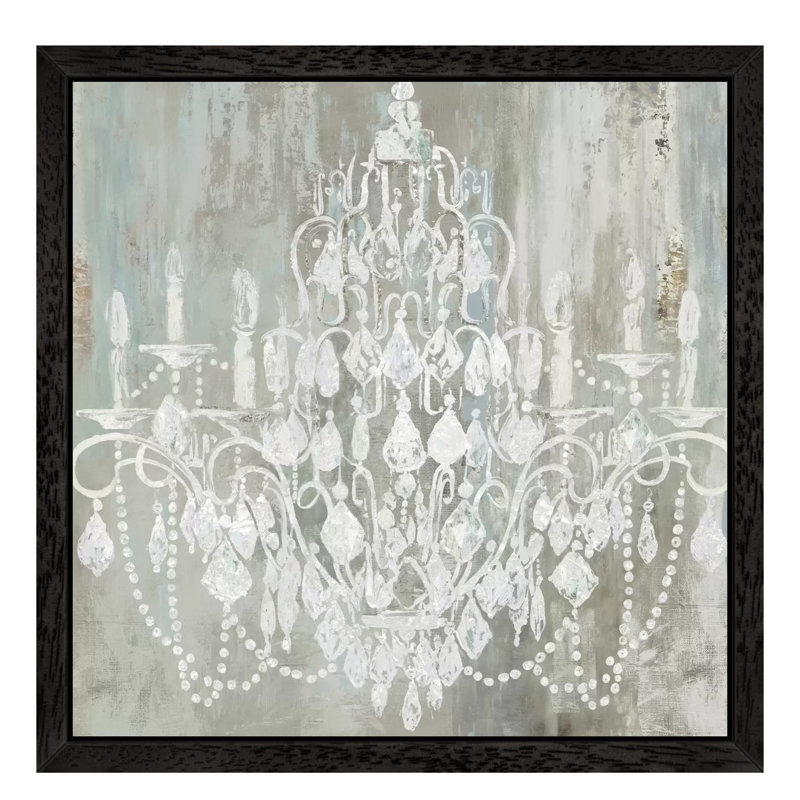 Chandelier 1 Piece Painting on Canvas, 66.04 cm H x 66.04 cm W, Black Framed