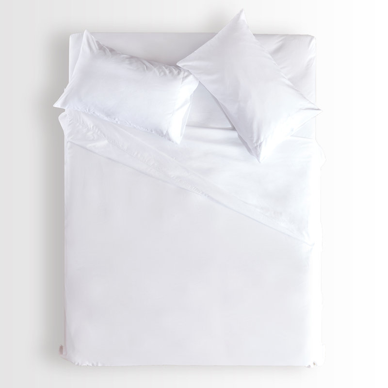 Percale Sheet Set, Twin Sheet Set + Fitted Sheet + 2 Pillowcases, White