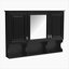 Armoire de rangement pour salle de bain avec tablettes ouvertes et tablette réglable-1275684738