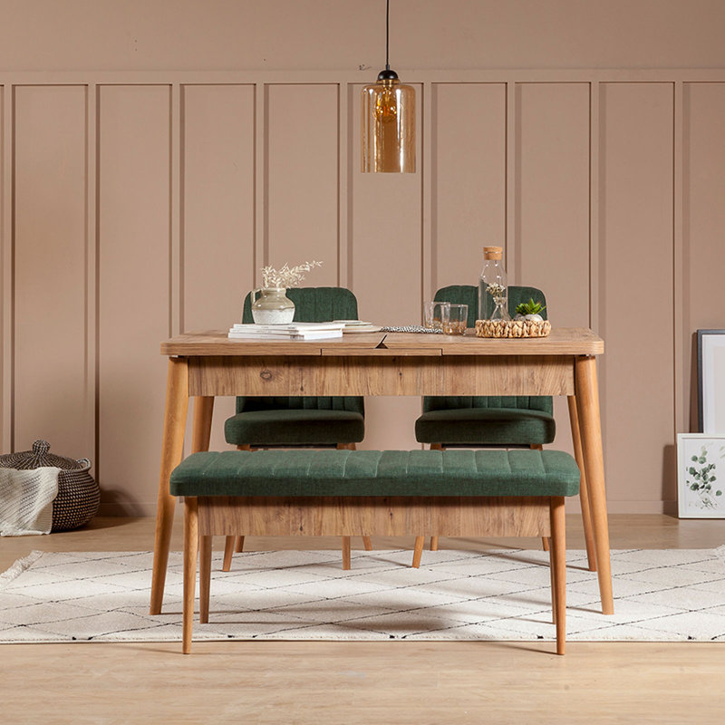 Banc rembourré Nalley, Brun / vert