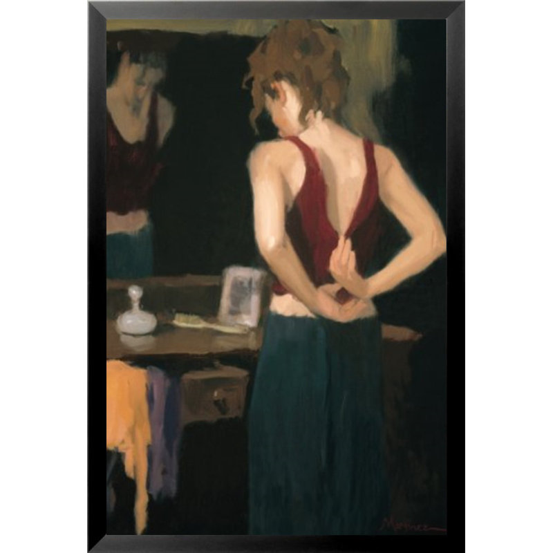 «Red Dress Poster» par Ed Martinez, reproduction d'art encadrée