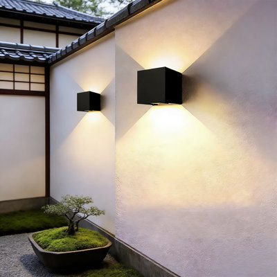 15W LED Outdoor Wall Sconce Light, Adjustable Up And Down Lighting, IP65 Waterproof Aluminum Fixture For Porch, Garage, Patio, And Stairway (2 Pack)