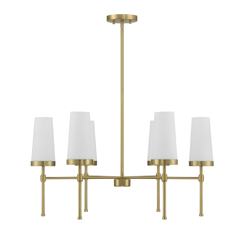 Dolfi 6-Light Chandelier, Laiton