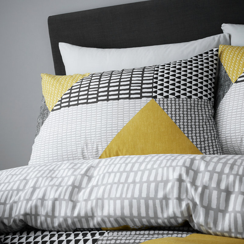 Larsson Geo Polycotton Duvet Cover Set, 135 x 200cm Duvet Cover + 1 Pillowcase (80 x 80cm)