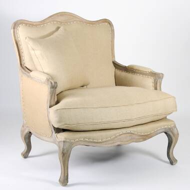 Zentique Louis Club Chair, Natural Oak Finish