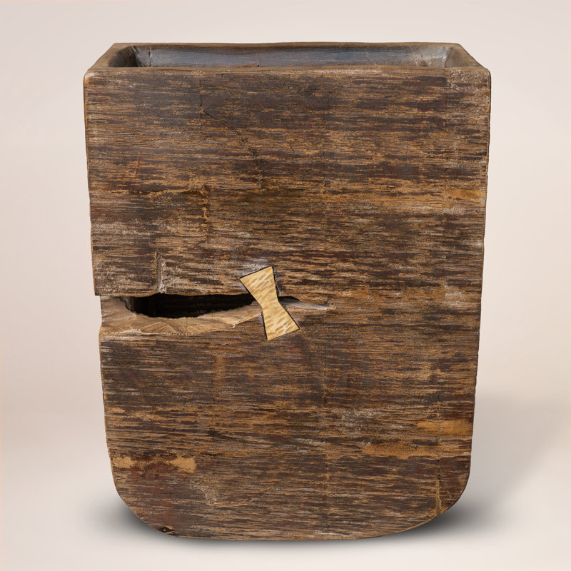 Timber Fracture Planter ~ A bold fusion of modern geometry and aged texture, this large-format 100% reclaimed wood planter pairs a boxy architectural form with handcrafted details. A sculptural statement for contemporary spaces.