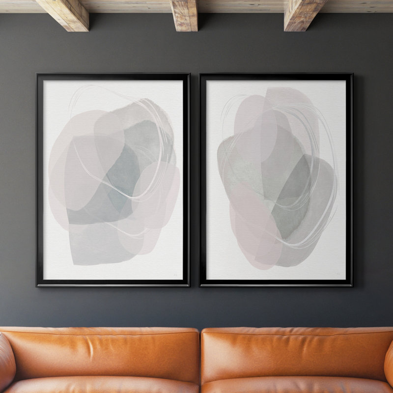 «River Jewels I», ensemble de 2 peintures sur toiles, Black Framed Canvas, H 30,5 po x l 42,5 po x P 3 po
