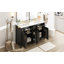 Meuble-lavabo moderne de 48 pouces avec lavabo en céramique, portes à fermeture en douceur, tiroir rabattable, tablettes de porte à double couche, solution de rangement élégante-1139352078