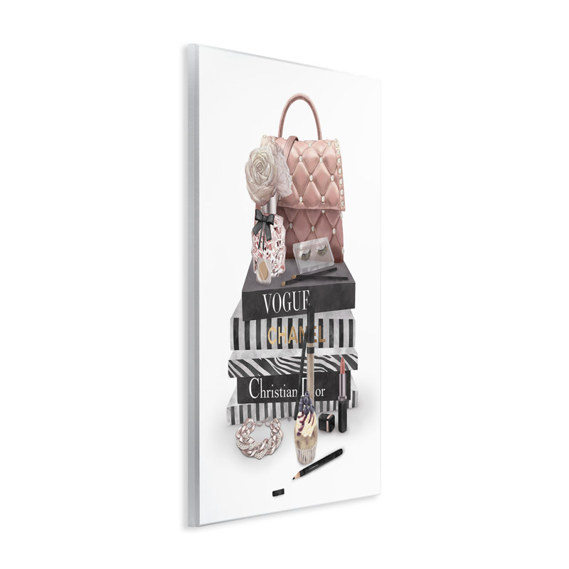 «Fashion Bookstack Purse Perfume Pink Glam Design» par Ziwei Li - impression, H 15 po x l 10 po