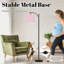 Lampe sur pied à arc avec abat-jour réglable, rosé vertical, rayé, doux, pastel, lampe sur pied, minimaliste, 3 couleurs, intensité variable, grand mât avec interrupteur au pied pour la chambre à coucher